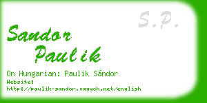 sandor paulik business card